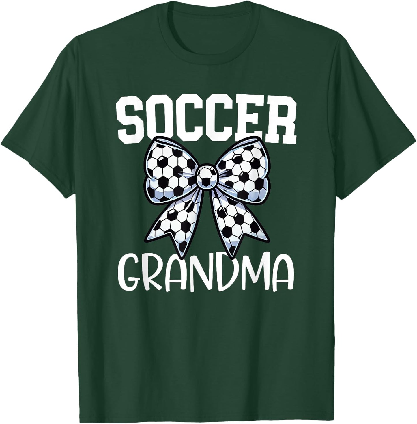 Proud Soccer Grandma - Game Day - My Favorite Player - Bow T-Shirt - T-Shirt | Forest