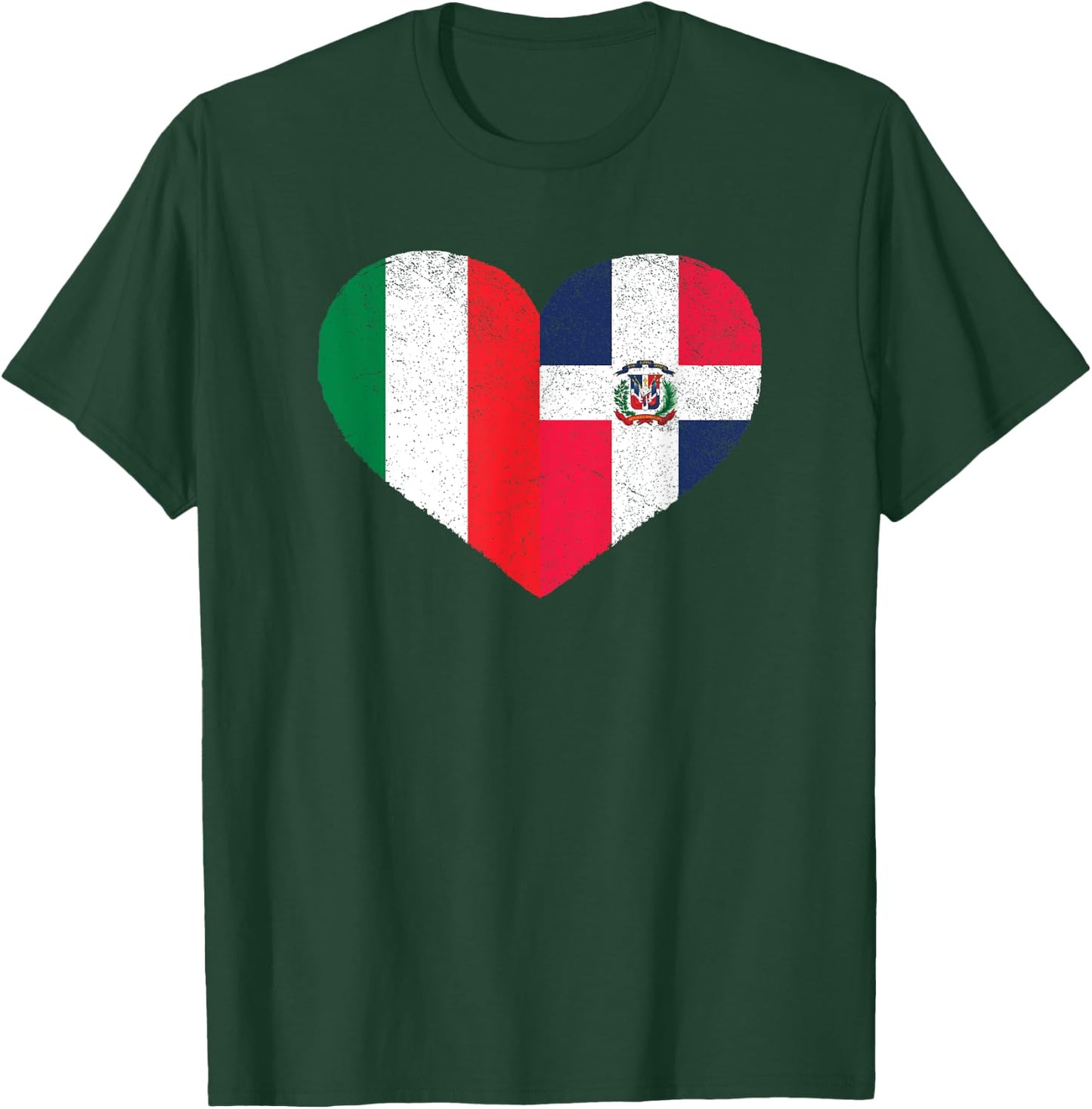 Italian Dominican Flag Heart Italy Dominican Republic T-Shirt - T-Shirt | Forest