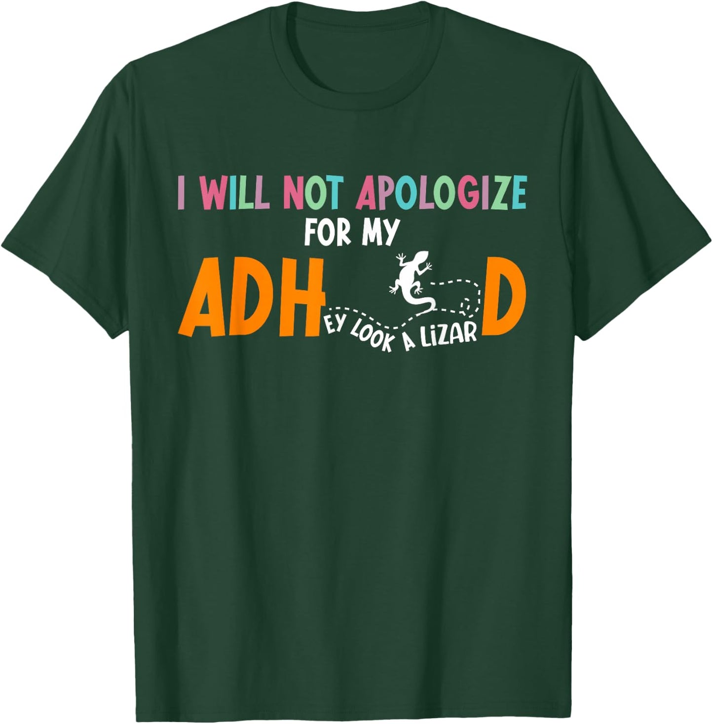 ADHD Awareness Month Funny ADHD Warrior ADHD Support T-Shirt - T-Shirt | Forest