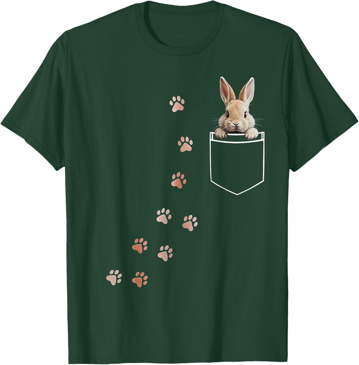 Funny Rabbit in Pocket Shirt Rabbit Lover Kids T-Shirt - T-Shirt | Forest