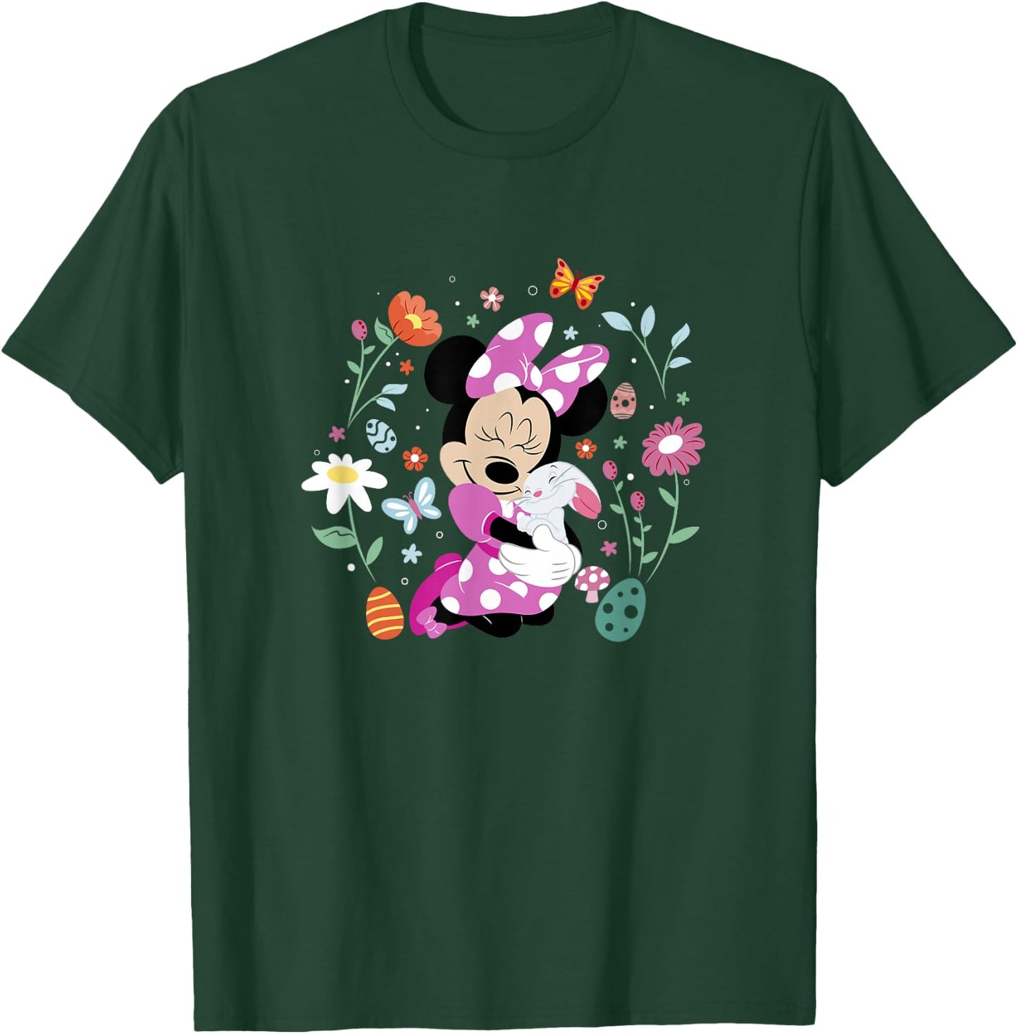Disney Minnie Mouse Easter Spring Wildflower Bunny Hug T-Shirt - T-Shirt | Forest