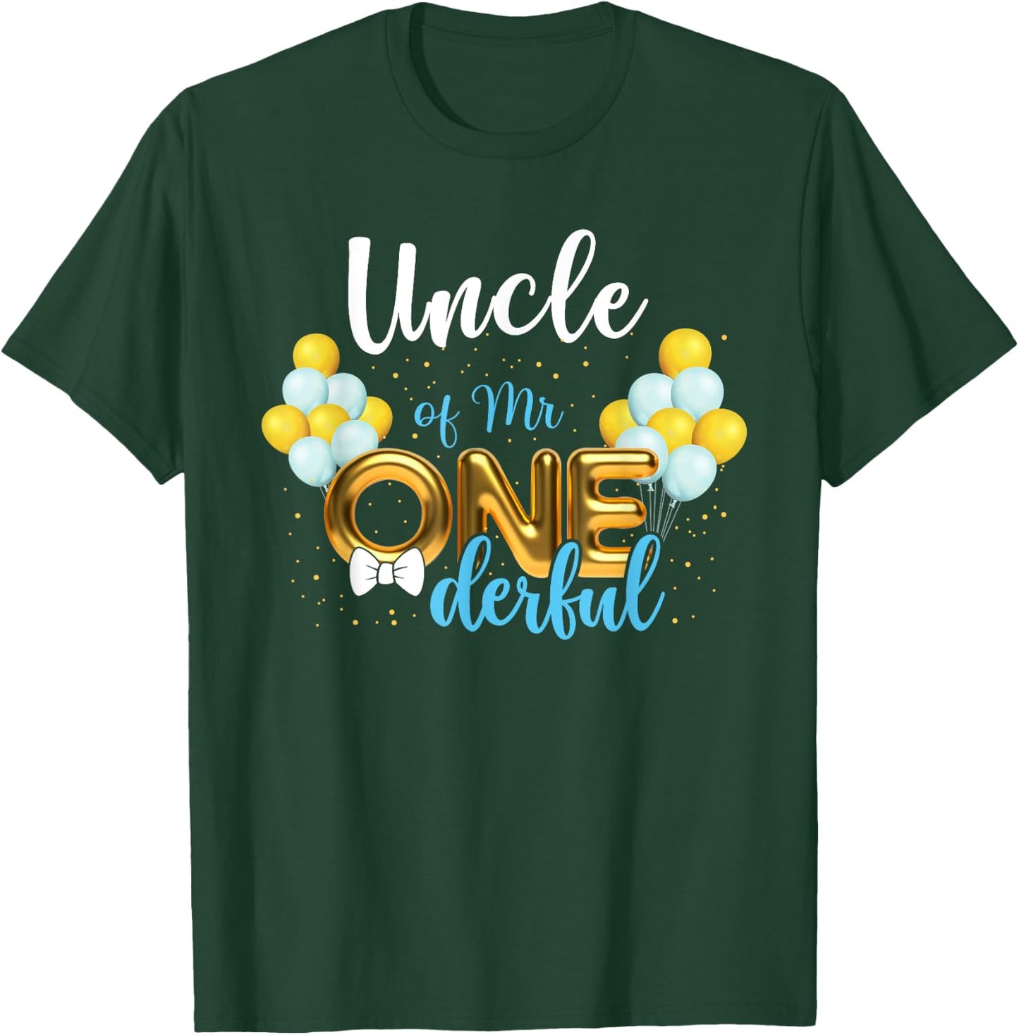 Uncle of Mr Onederful 1st Birthday First One-Derful T-Shirt - T-Shirt | Forest