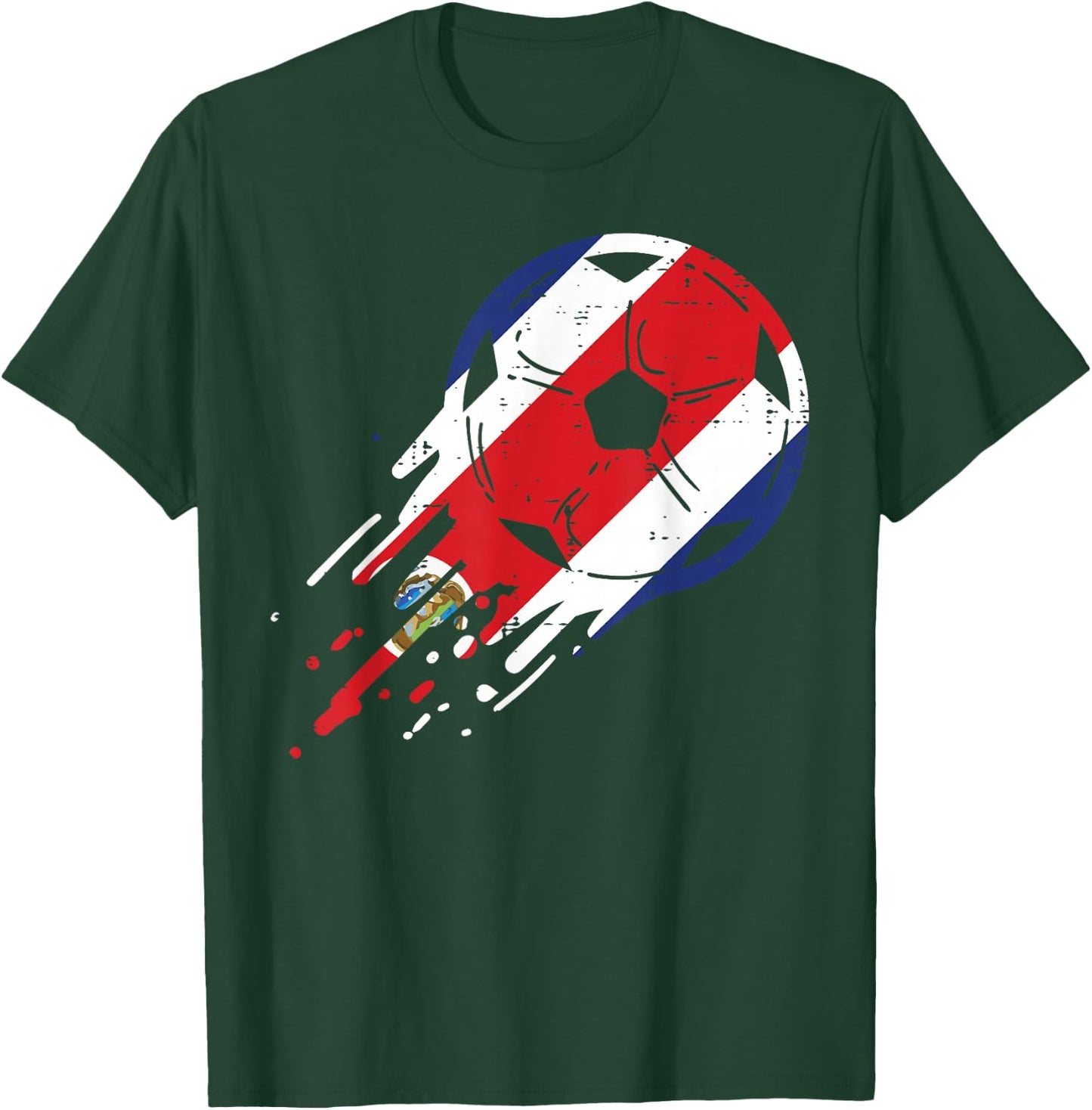 Costa Rica Rican Flag Soccer Football Fan Men Women Kids T-Shirt - T-Shirt | Forest