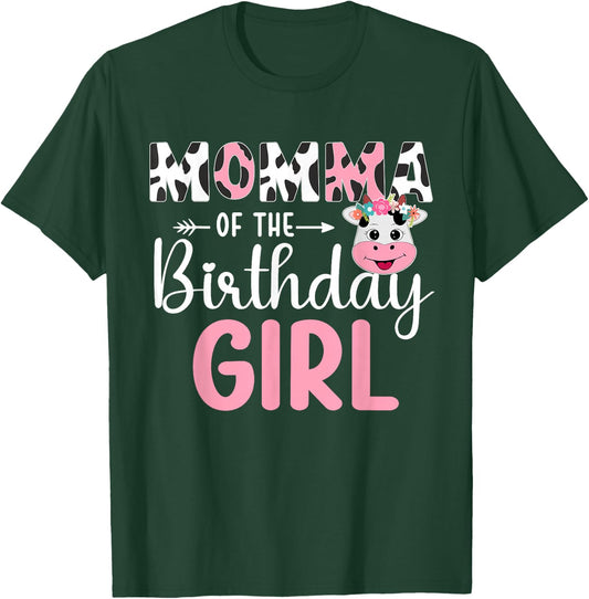 Momma Of The Birthday Girl Farm Cow 1 St Birthday Girl T-Shirt - T-Shirt | Forest