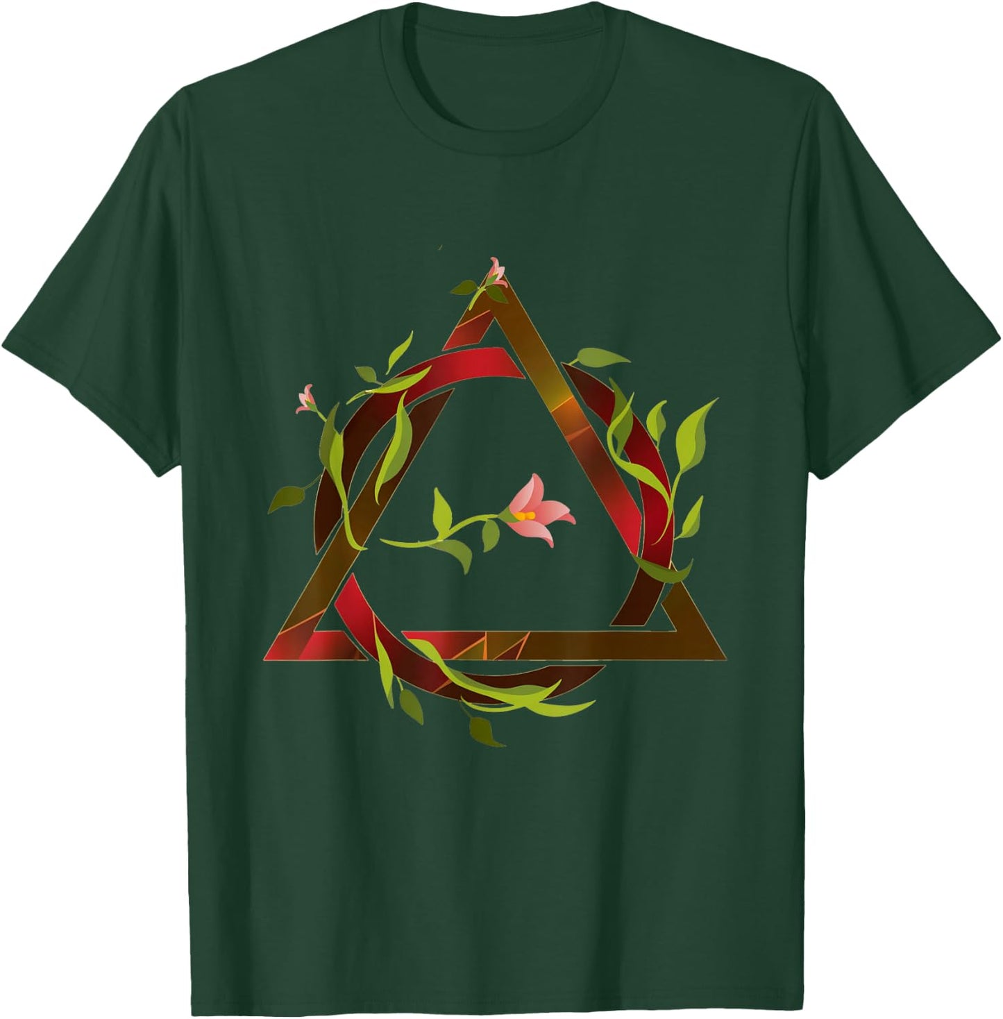 Therian Symbol with Inclusion of Flowers T-Shirt - T-Shirt | Forest