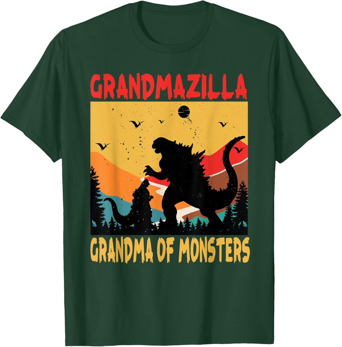 Grandmazilla Grandma Of Monsters Women Halloween Christmas T-Shirt - T-Shirt | Forest