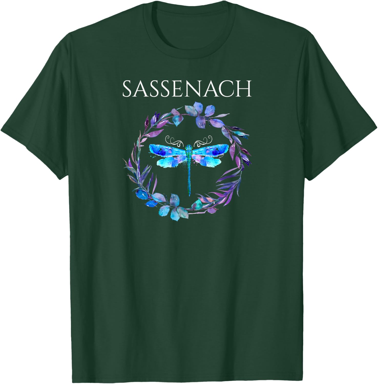 Sassenach Dragonfly Flower Flowers T-Shirt - T-Shirt | Forest