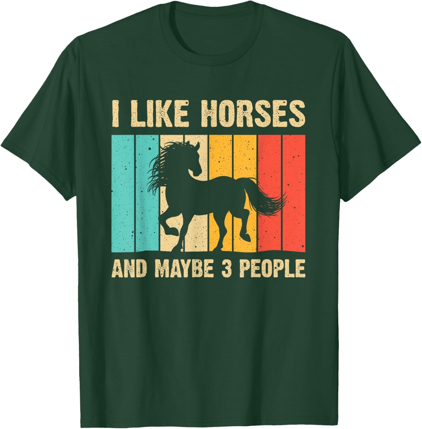 Funny Horse Art Horse Lover Men Women Boys Girls Introvert T-Shirt - T-Shirt | Forest