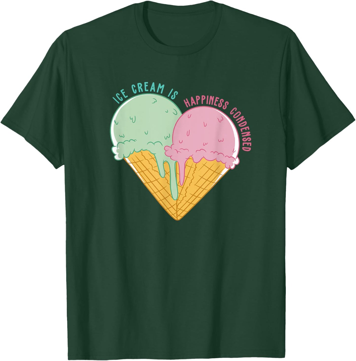 Ice Cream Lucky Charm Summer Ice Cream Lover , black T-Shirt - T-Shirt | Forest