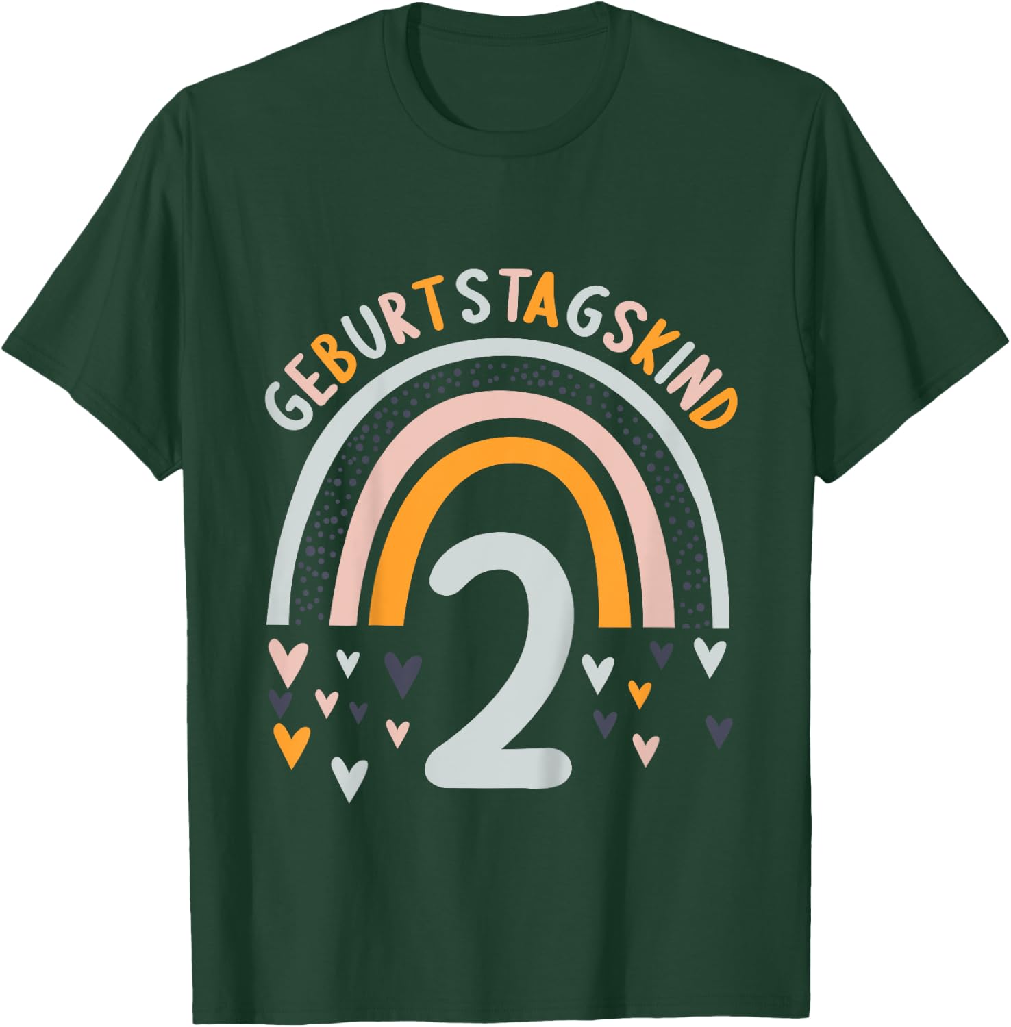 Kids 2 Years Old Boy Girl Rainbow Rainbow 2nd Birthday , black, 80 T-Shirt - T-Shirt | Forest