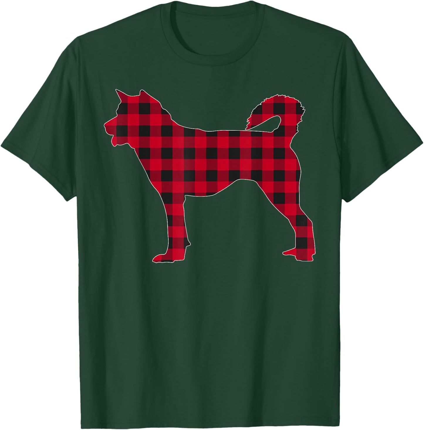 Red Plaid Siberian Husky Dog Lover Family Christmas Pajama Men Women Kids T-Shirt - T-Shirt | Forest
