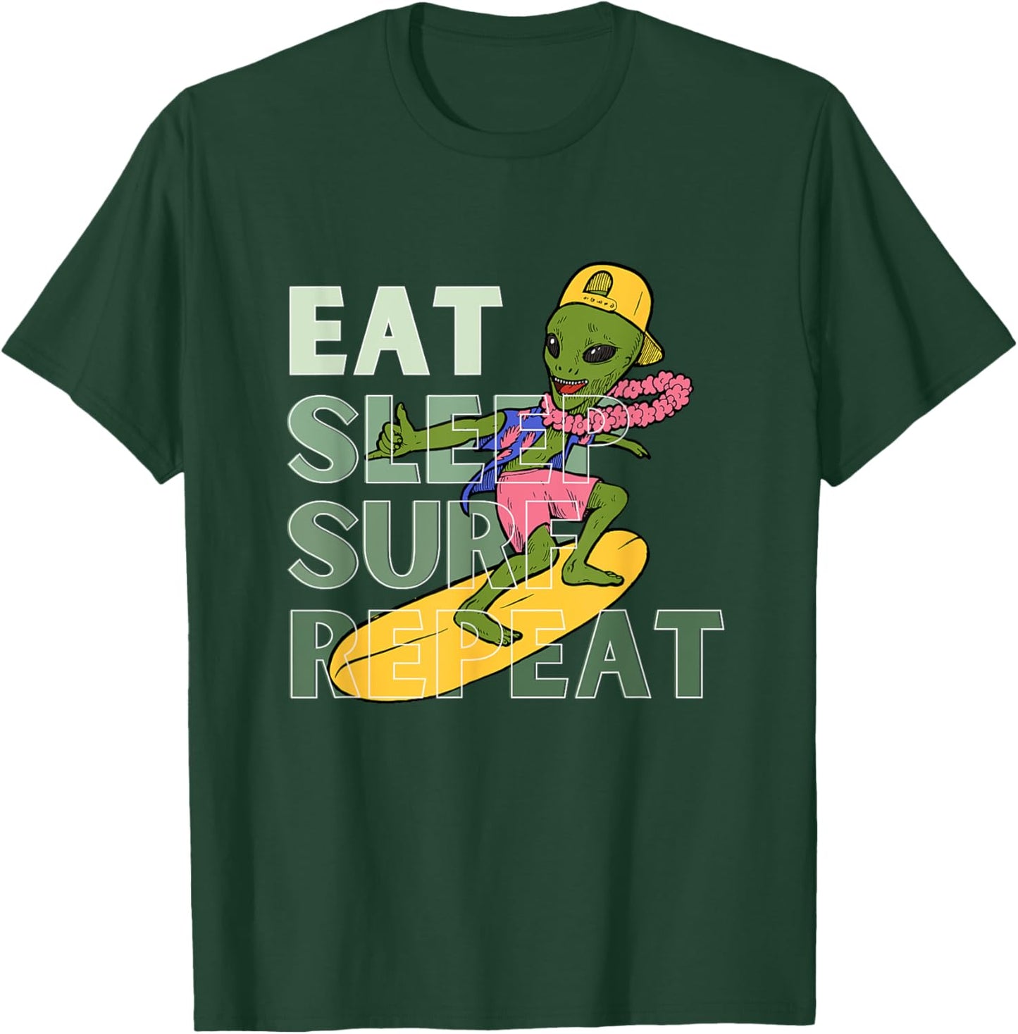 Eat Sleep Surf Repeat T-Shirt - T-Shirt | Forest