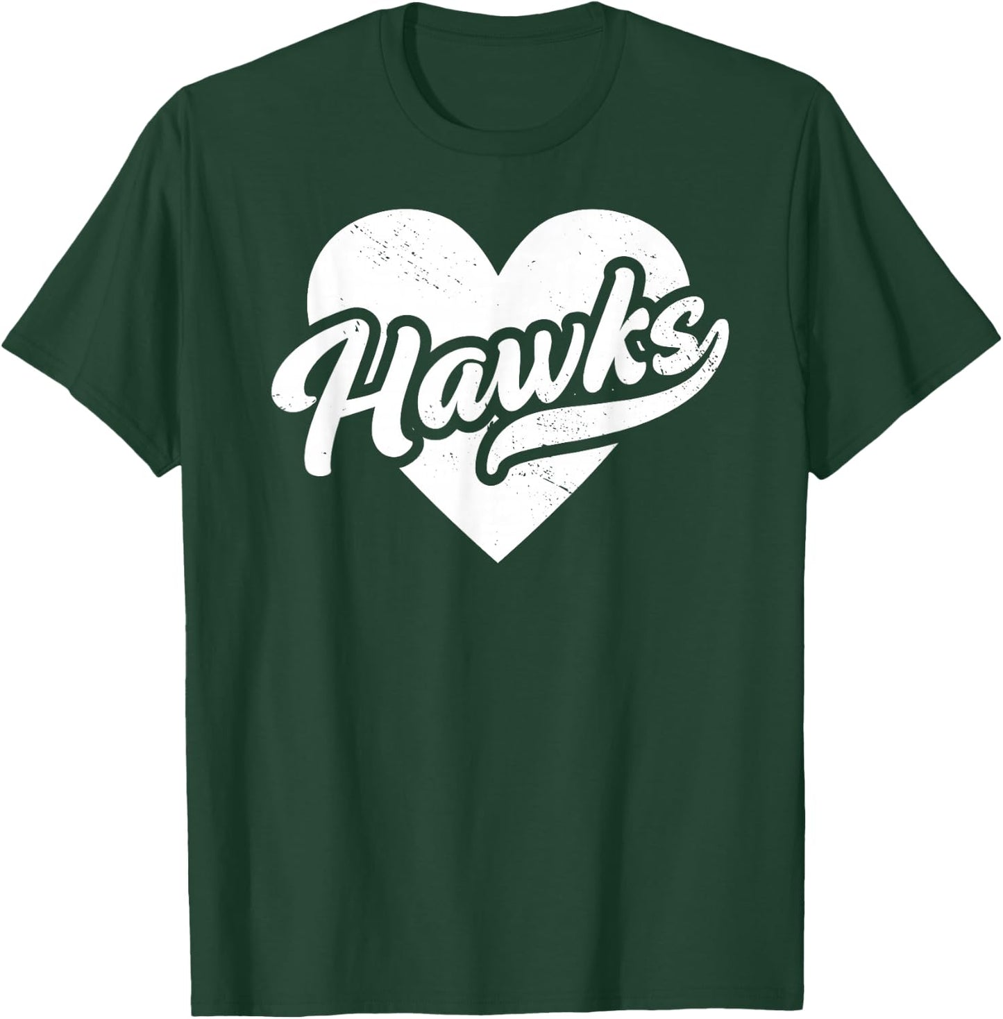 Vintage Hawks School Spirit Go Hawks Love T-Shirt - T-Shirt | Forest