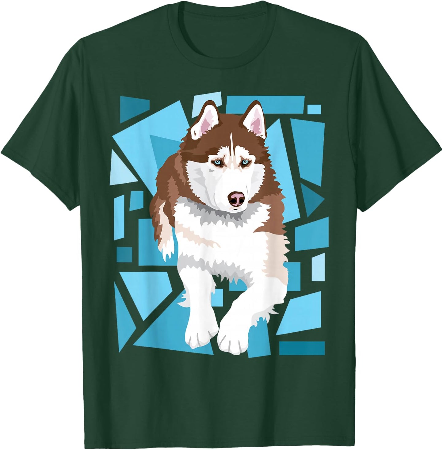 beautiful red brown Siberian Husky with blue eyes T-Shirt - T-Shirt | Forest