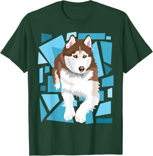 beautiful red brown Siberian Husky with blue eyes T-Shirt - T-Shirt | Forest