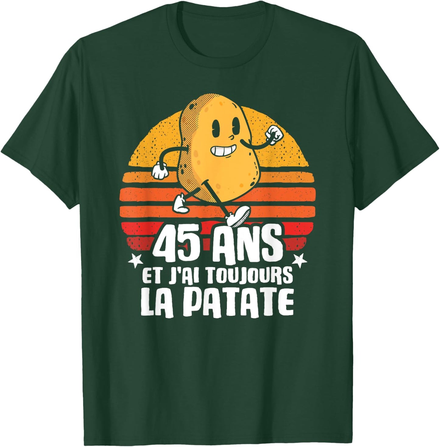 Anniv Gift 45 Years Birthday Decoration 45 Years Potato , Black, S T-Shirt - T-Shirt | Forest