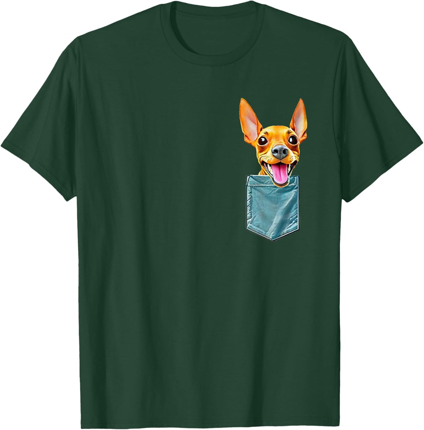 Minpin in pocket miniature pinscher min pin puppy dog mom da T-Shirt - T-Shirt | Forest