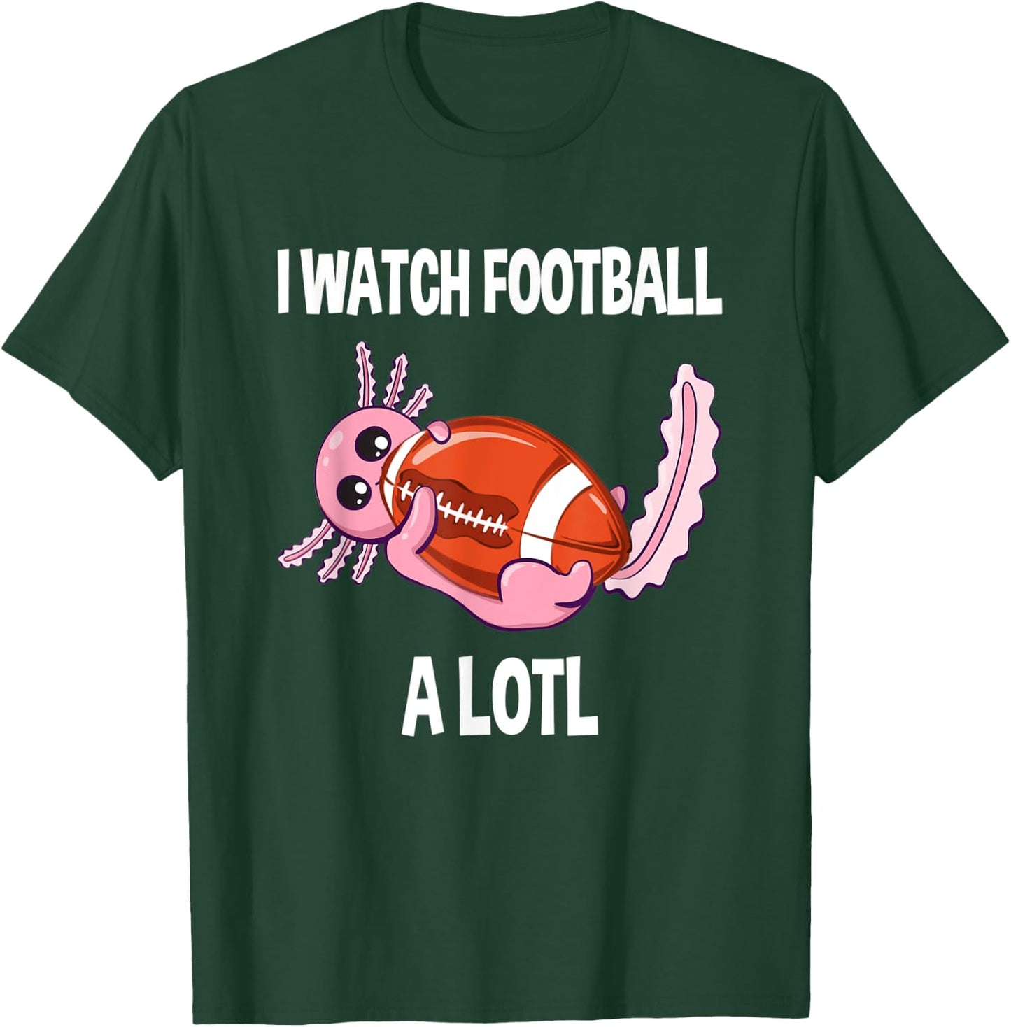Axolotl Football I Watch Football A Lotl Vintage Football T-Shirt - T-Shirt | Forest