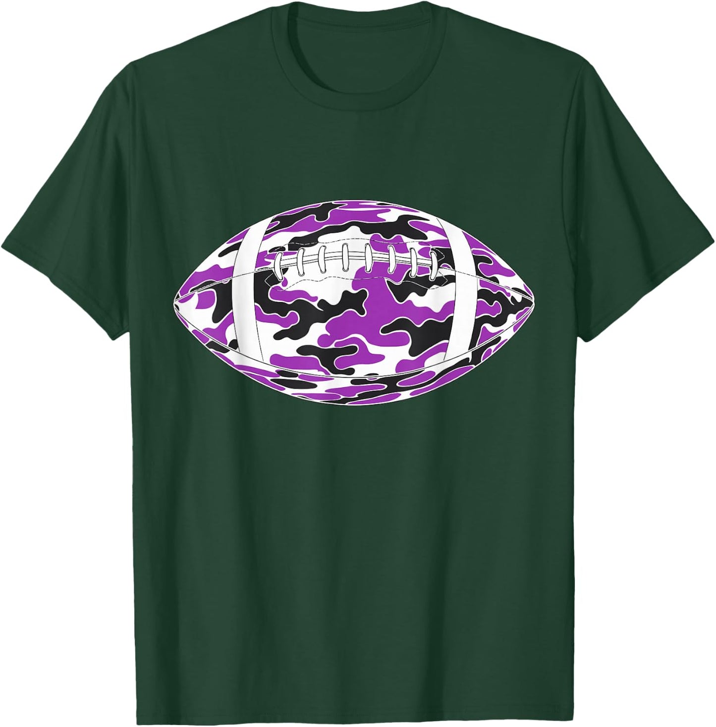 Purple Camouflage American Football T-Shirt - T-Shirt | Forest