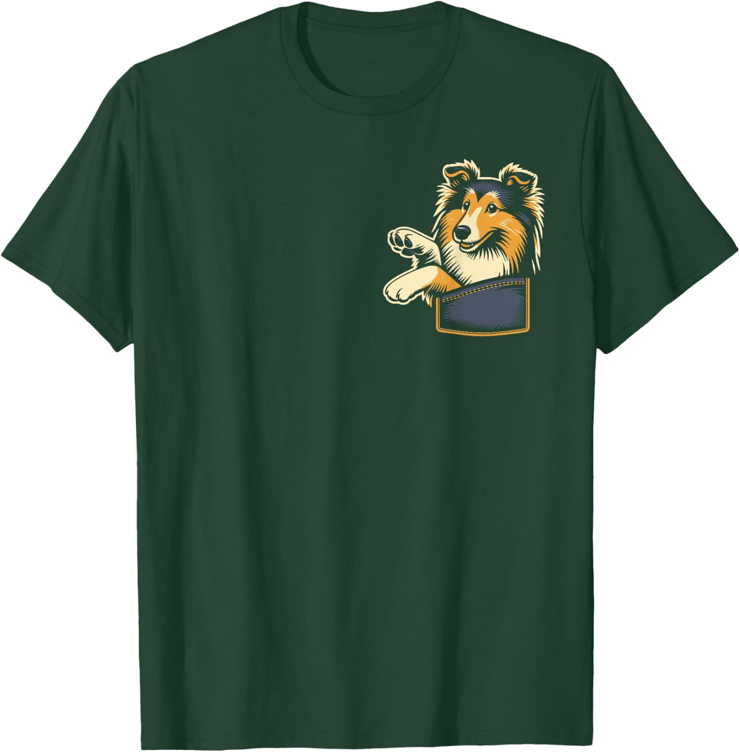 Cute Shetland Shepherd The Sheltie Graphic Design T-Shirt - T-Shirt | Forest