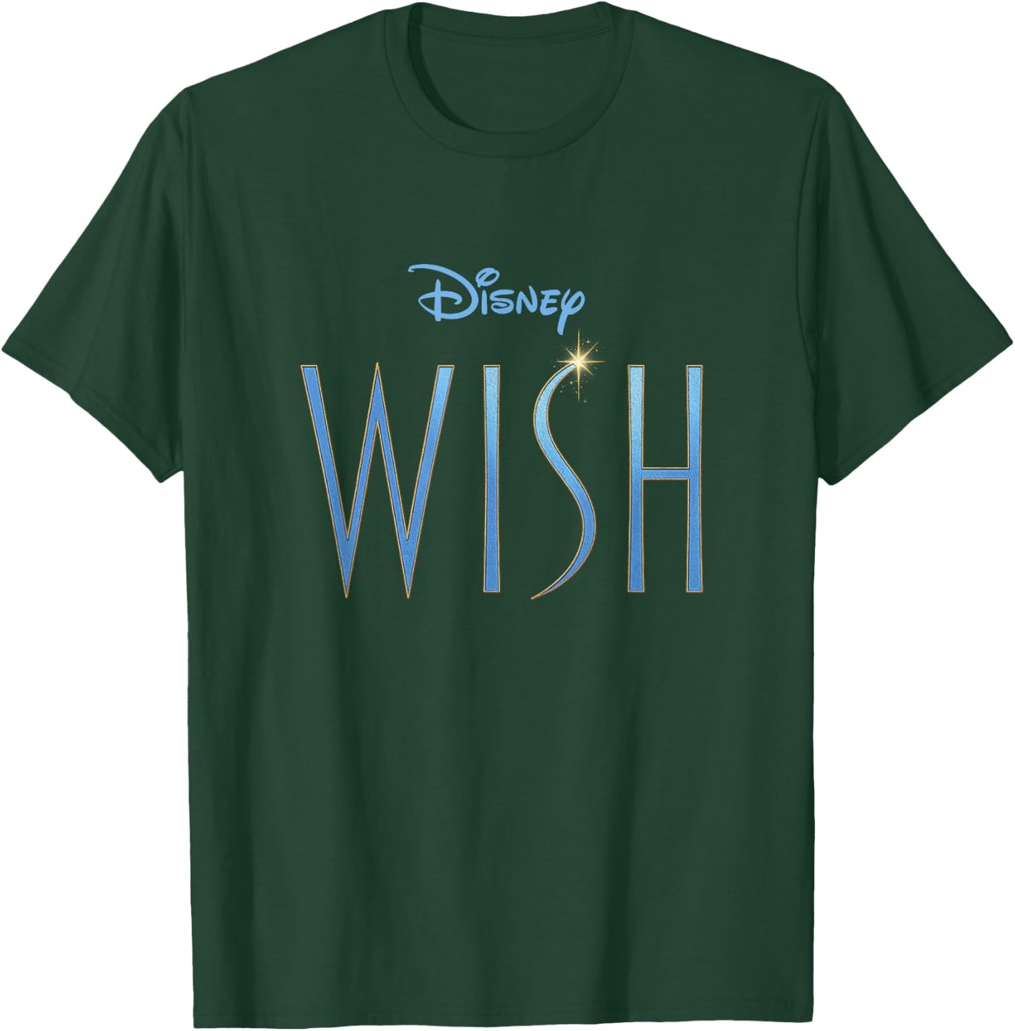 Disney Wish Blue Sparkle Title Movie Logo T-Shirt - T-Shirt | Forest