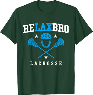 Relax Bro Funny Lacrosse Player Retro Style Kids Adult T-Shirt - T-Shirt | Forest