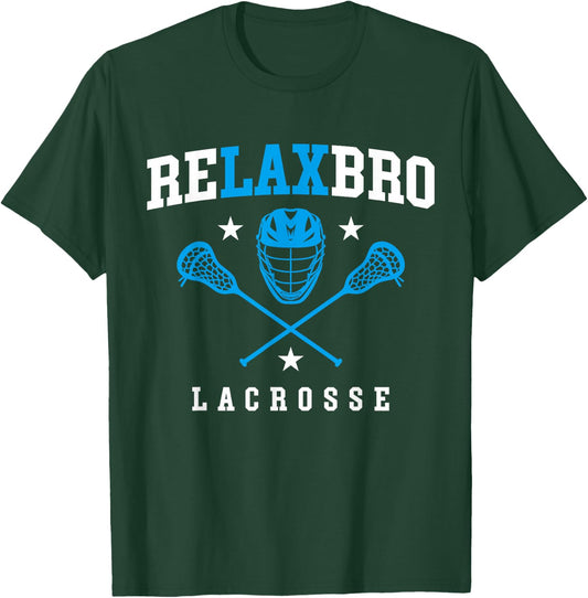 Relax Bro Funny Lacrosse Player Retro Style Kids Adult T-Shirt - T-Shirt | Forest