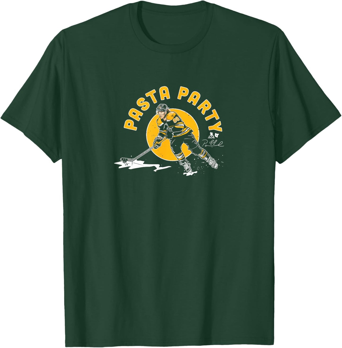 Pasta Party - David Pastrnak - Boston Hockey T-Shirt - T-Shirt | Forest