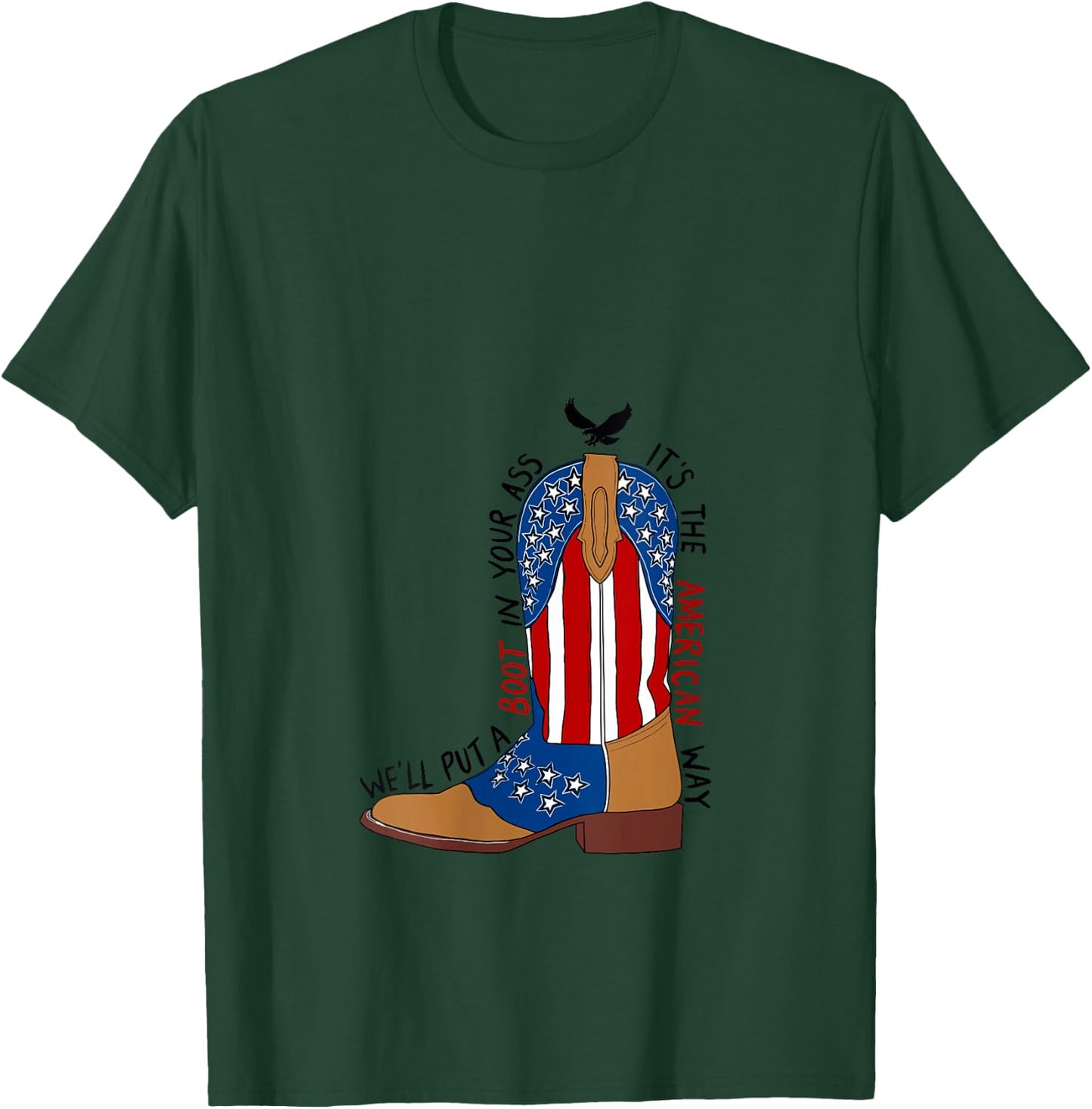 We'll Put A Boot In Your Ass Western Cowgirl 4th Of July V-Neck T-Shirt - T-Shirt | Forest