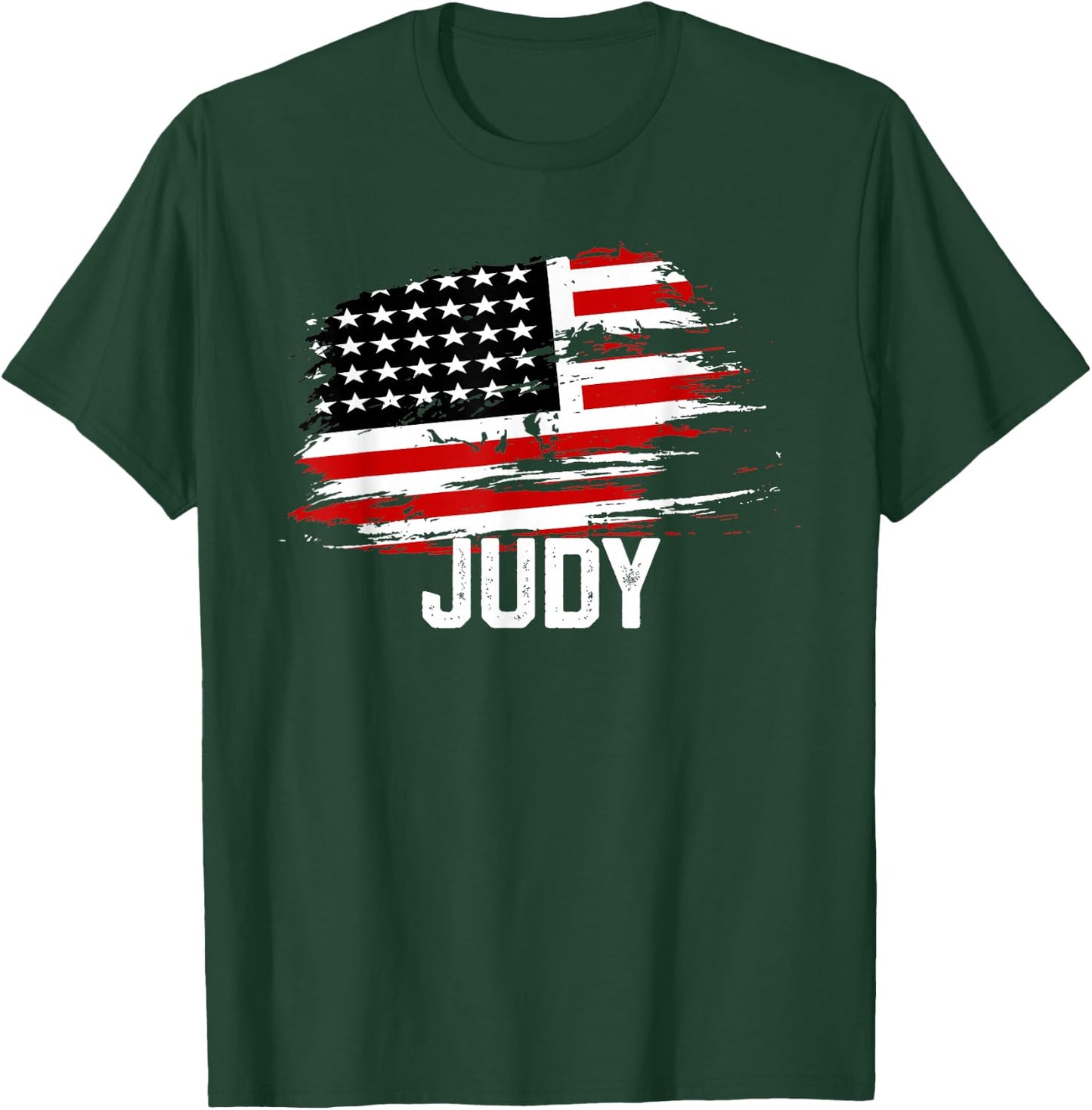 JUDY USA Flag Personalized 4th of July JUDY T-Shirt - T-Shirt | Forest