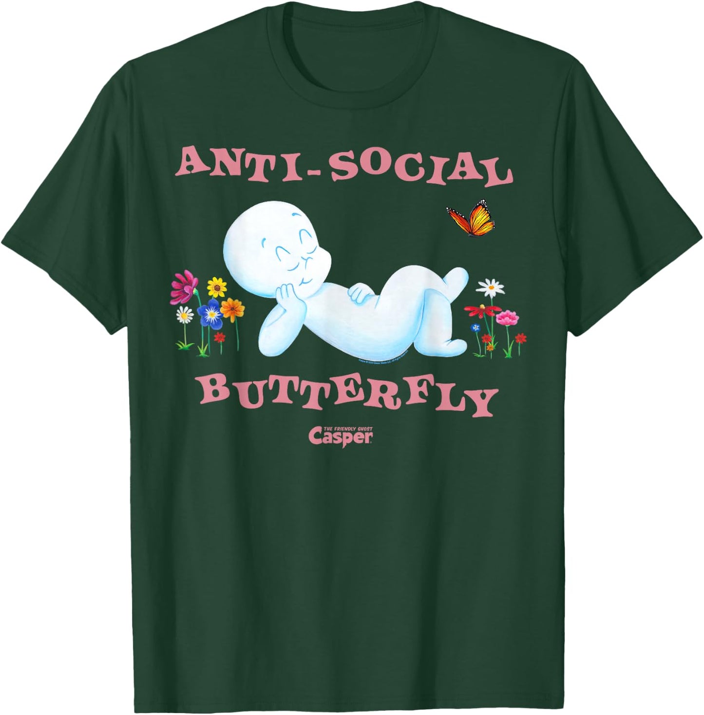 Casper the Friendly Ghost Anti-Social Butterfly T-Shirt - T-Shirt | Forest