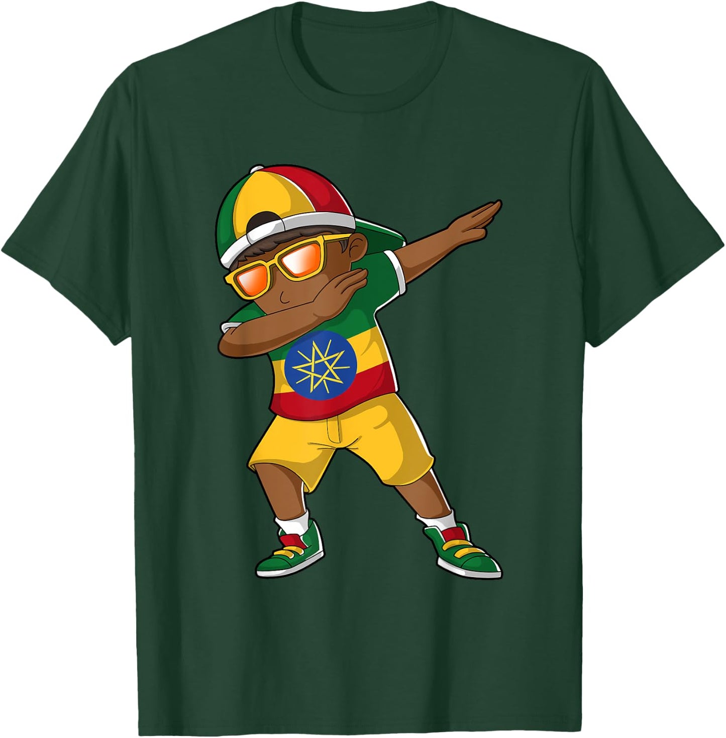 Ethiopian Boy Ethiopia Kid Patriotism Roots Heritage T-Shirt - T-Shirt | Forest