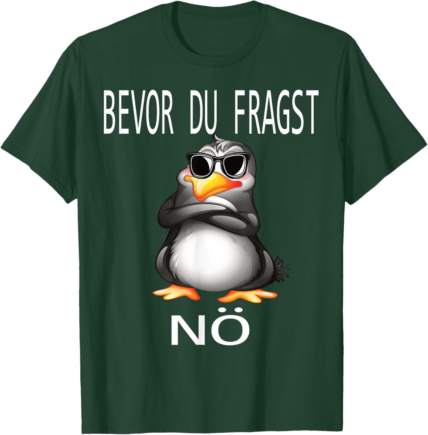 Funny Design with Cute Penguin , black T-Shirt - T-Shirt | Forest