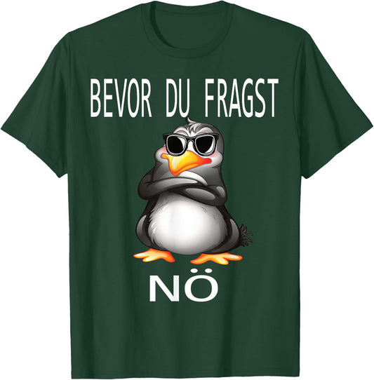 Funny Design with Cute Penguin , black T-Shirt - T-Shirt | Forest