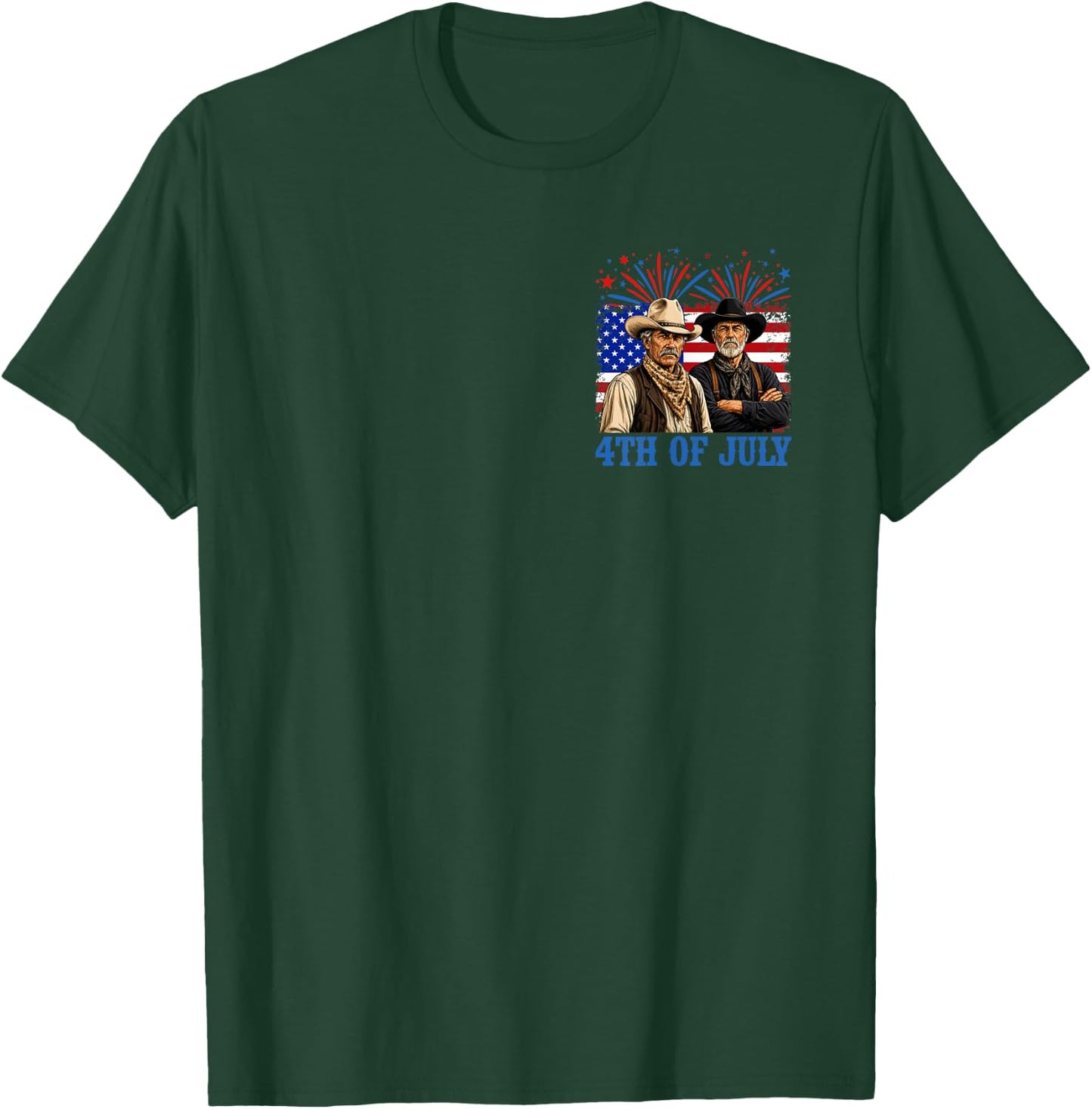 Western Cowboy Biscuits Freedom Fourth of July (2 Sided) T-Shirt - T-Shirt | Forest