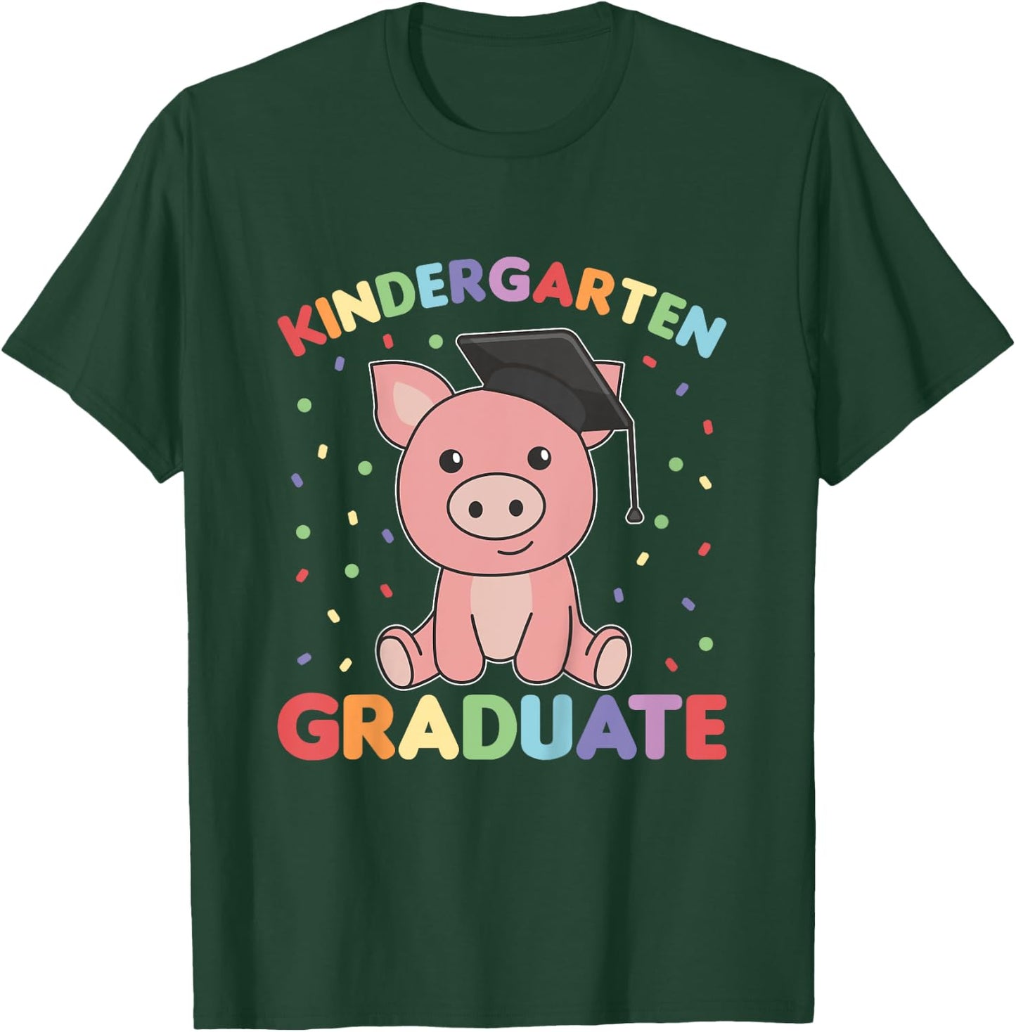 Kids Kids Kindergarten Graduate Pig Graduation T-Shirt - T-Shirt | Forest