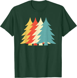 Vintage Christmas Tree Classic Retro Holiday Vibes Pinetree T-Shirt - T-Shirt | Forest