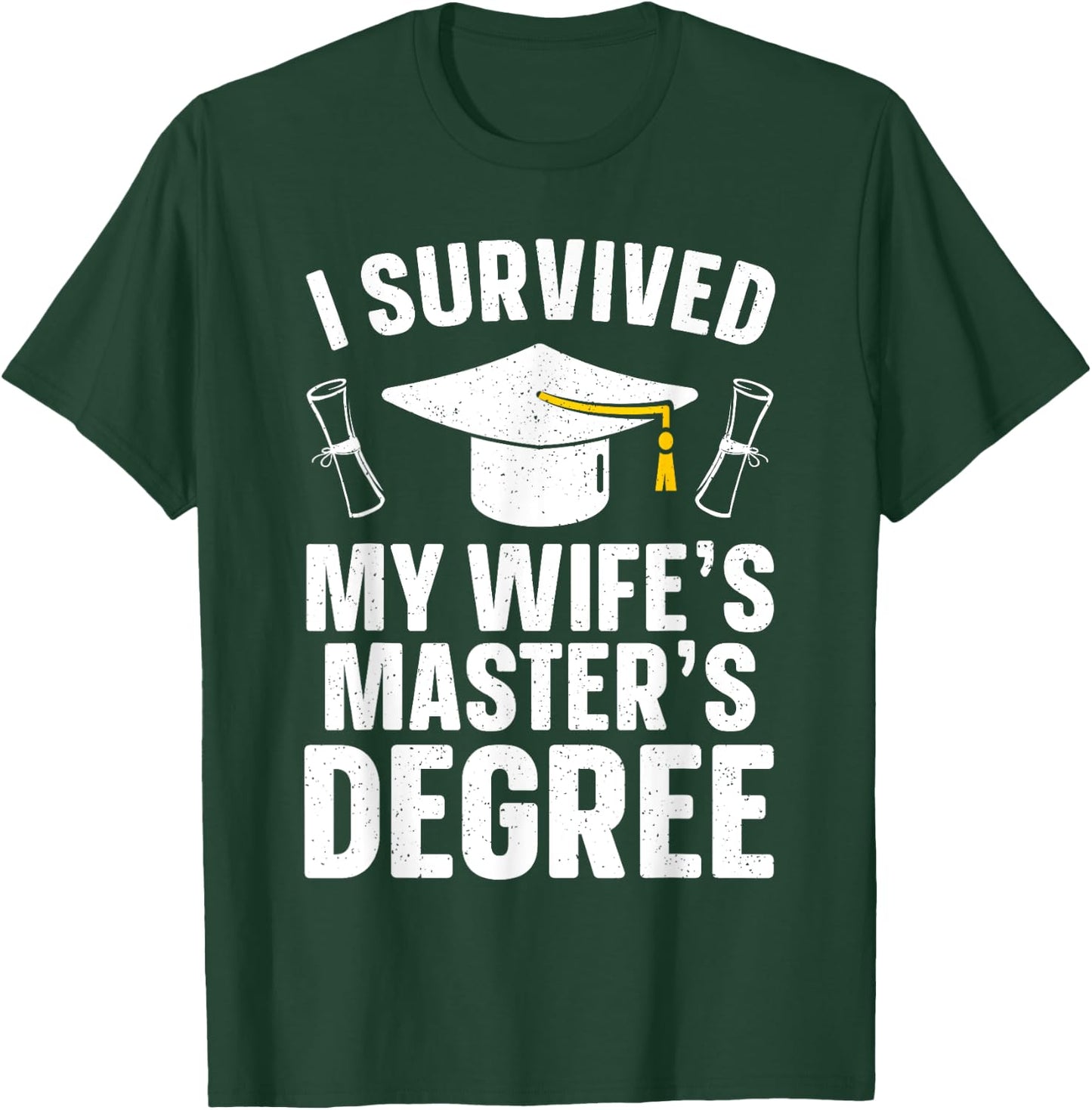 Masters Degree Graduation Art Husband Masters Degree T-Shirt - T-Shirt | Forest