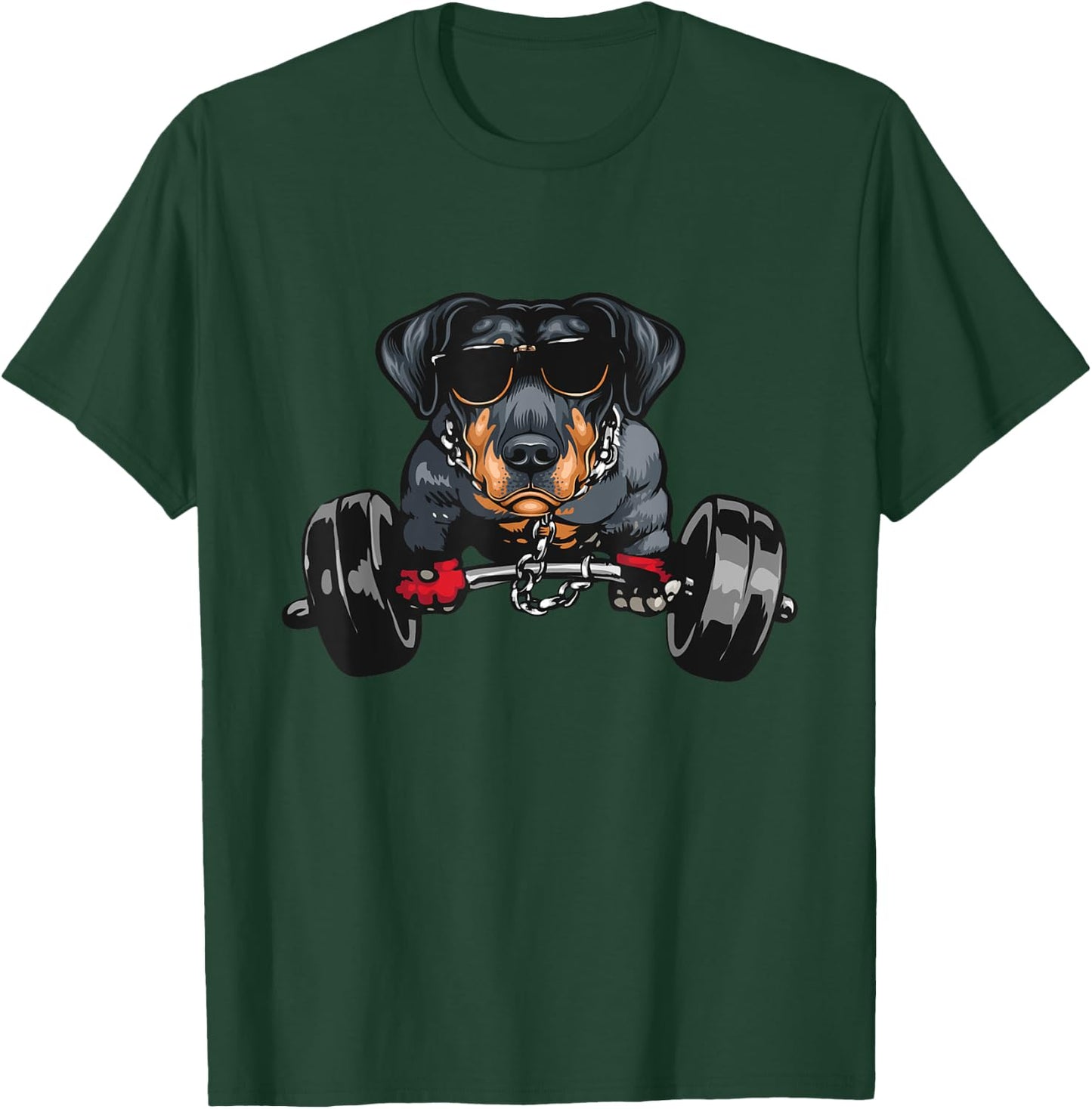 Weightlifter Doberman - Weightlifting Canine Dog Lover T-Shirt - T-Shirt | Forest
