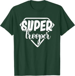 Super Trooper Heroic Design Honoring Law Enforcement Officer T-Shirt - T-Shirt | Forest