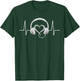 DJ Headphones and Heartbeat ECG , Black, S T-Shirt - T-Shirt | Forest
