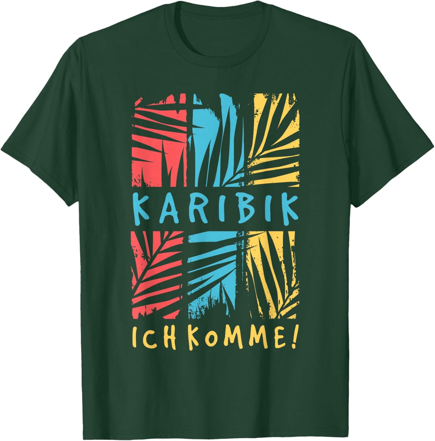 Karibik with German Text "Ich Komme Holiday Travel Fernweh Caribbean, black, s T-Shirt - T-Shirt | Forest