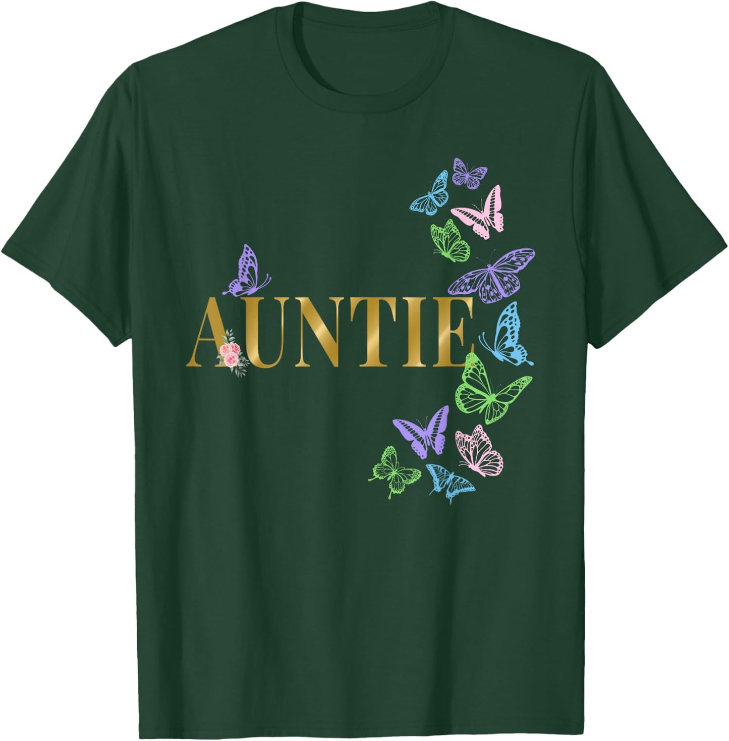Auntie of The Birthday Girl Butterfly Party Matching Family T-Shirt - T-Shirt | Forest