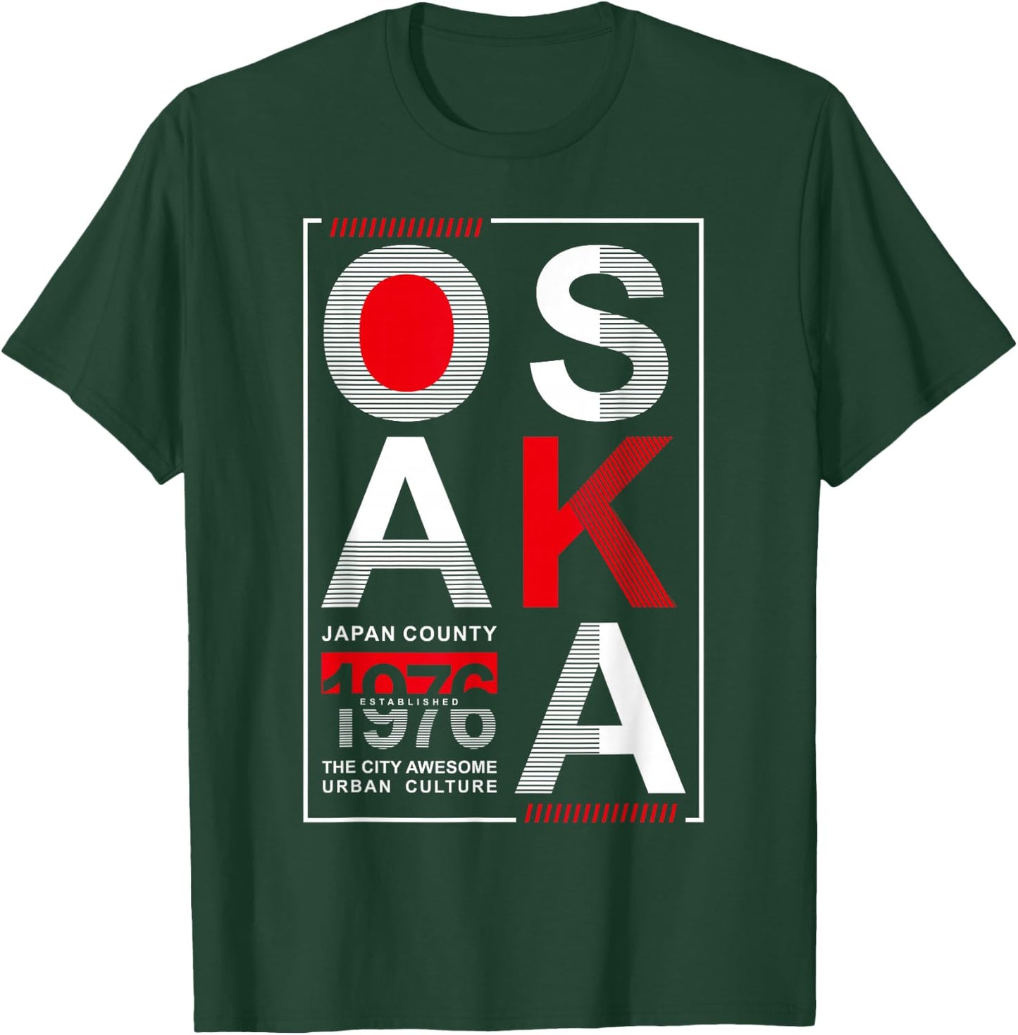 Osaka Japan County 1976 Established The City Awesome Urban , black, s T-Shirt - T-Shirt | Forest