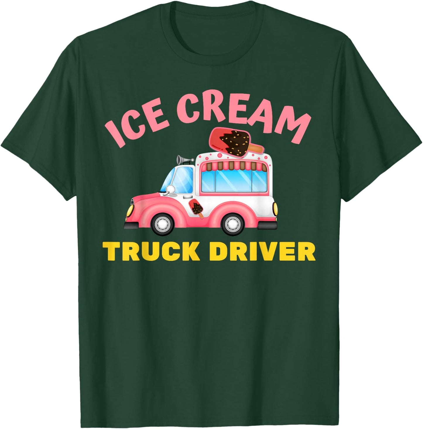 Ice Cream Truck Driver Nostalgic Man Classic Summer Sweet T-Shirt - T-Shirt | Forest