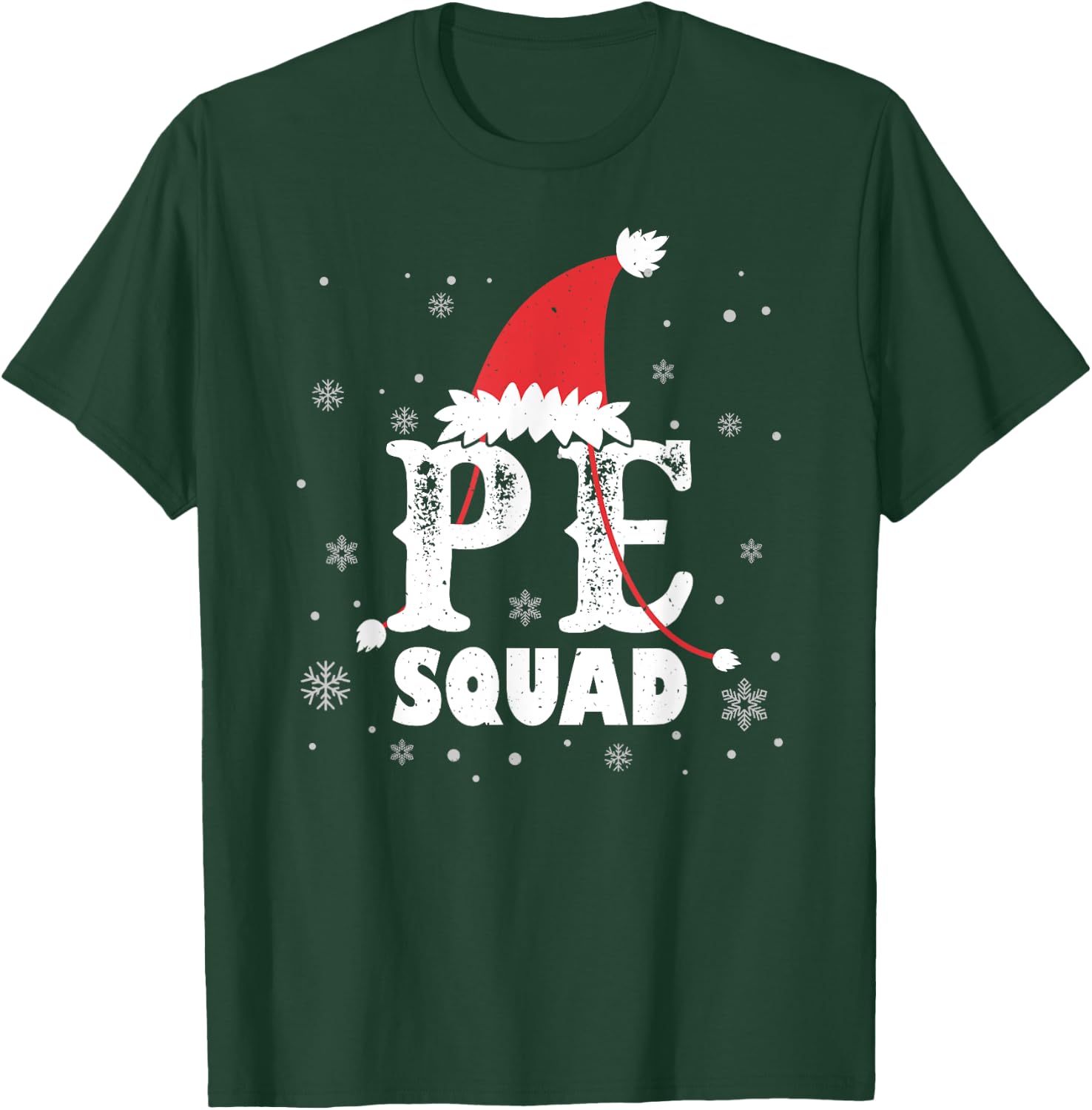 PE Squad Christmas PE Teacher Matching Xmas T-Shirt - T-Shirt | Forest