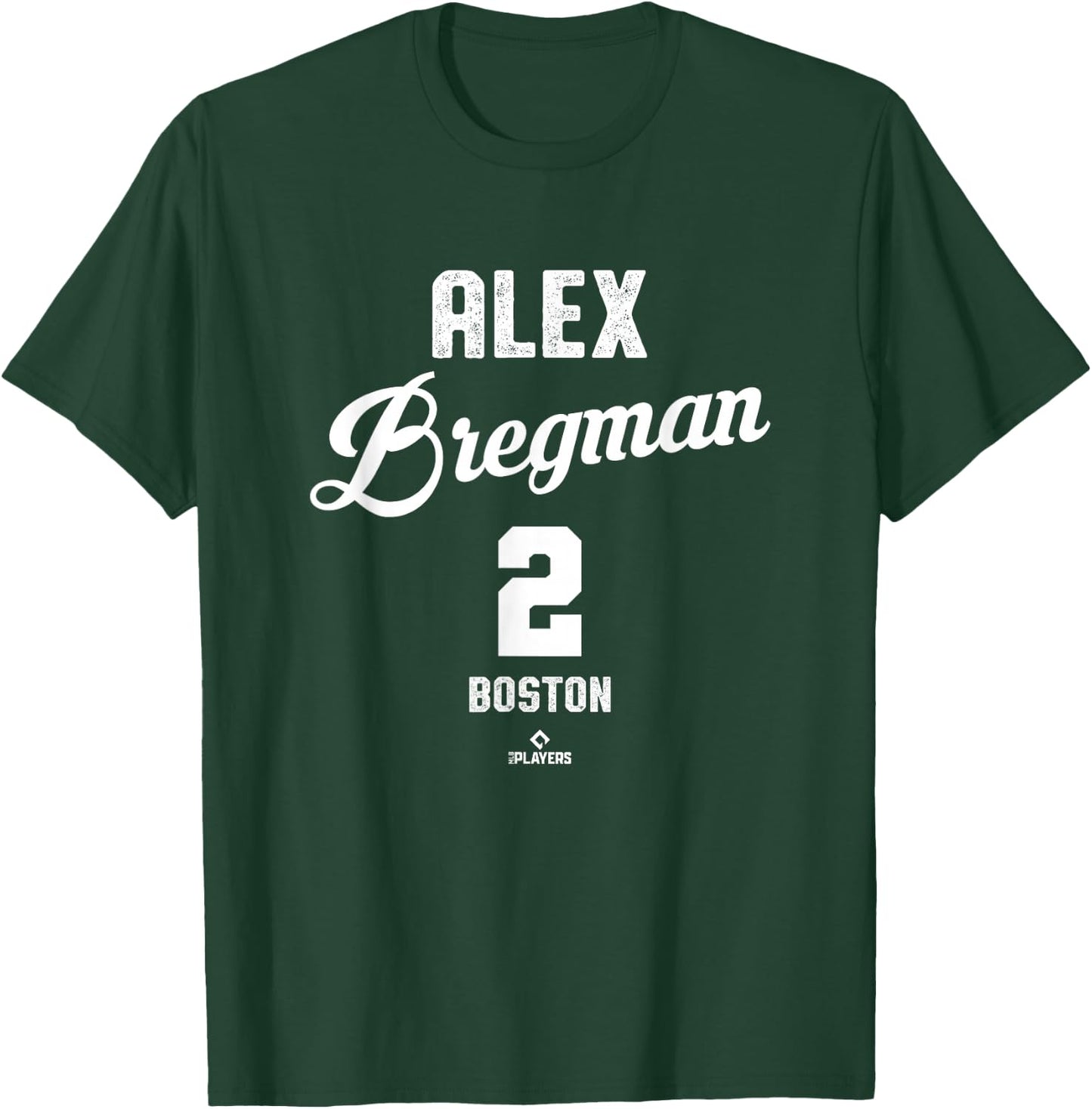 Alex Bregman 2 Boston Baseball Vintage MLBPA T-Shirt - T-Shirt | Forest