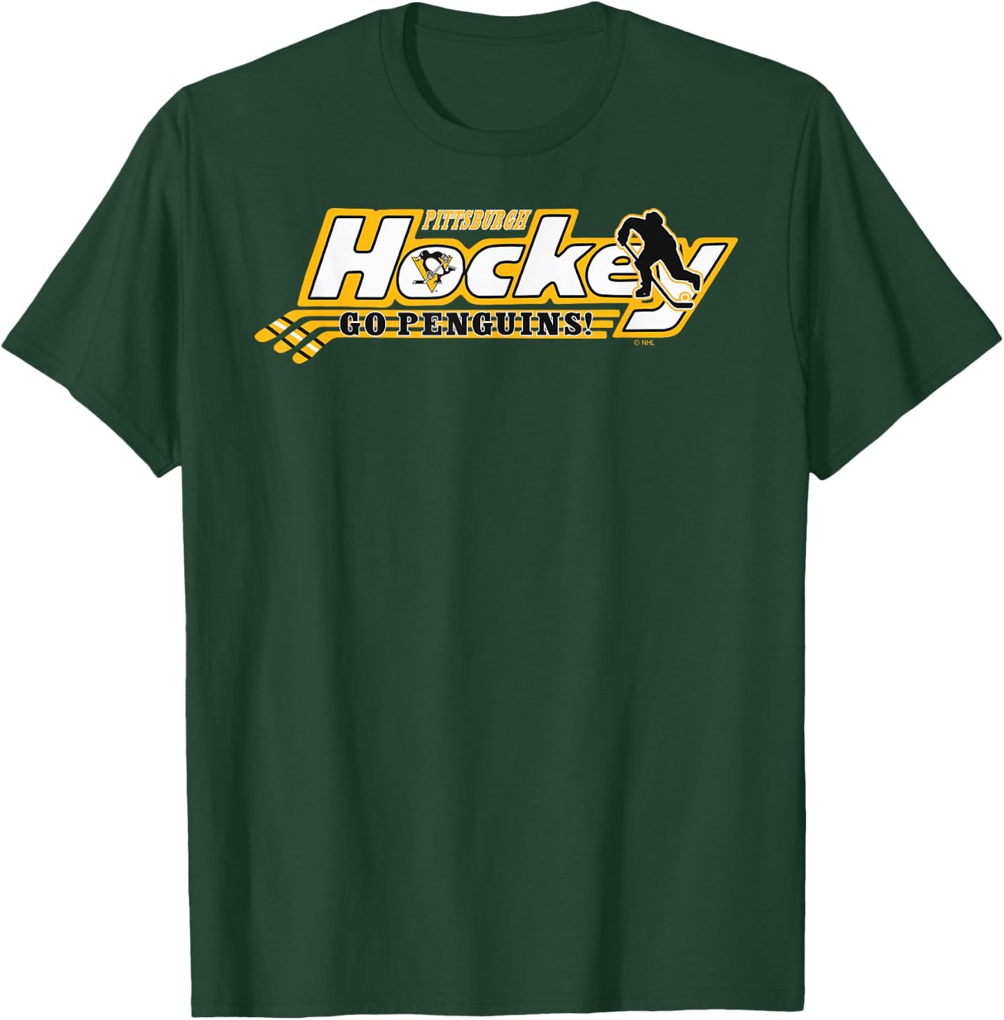 Pittsburgh Penguins Hockey Dark Heather Officially Licensed T-Shirt - T-Shirt | Forest