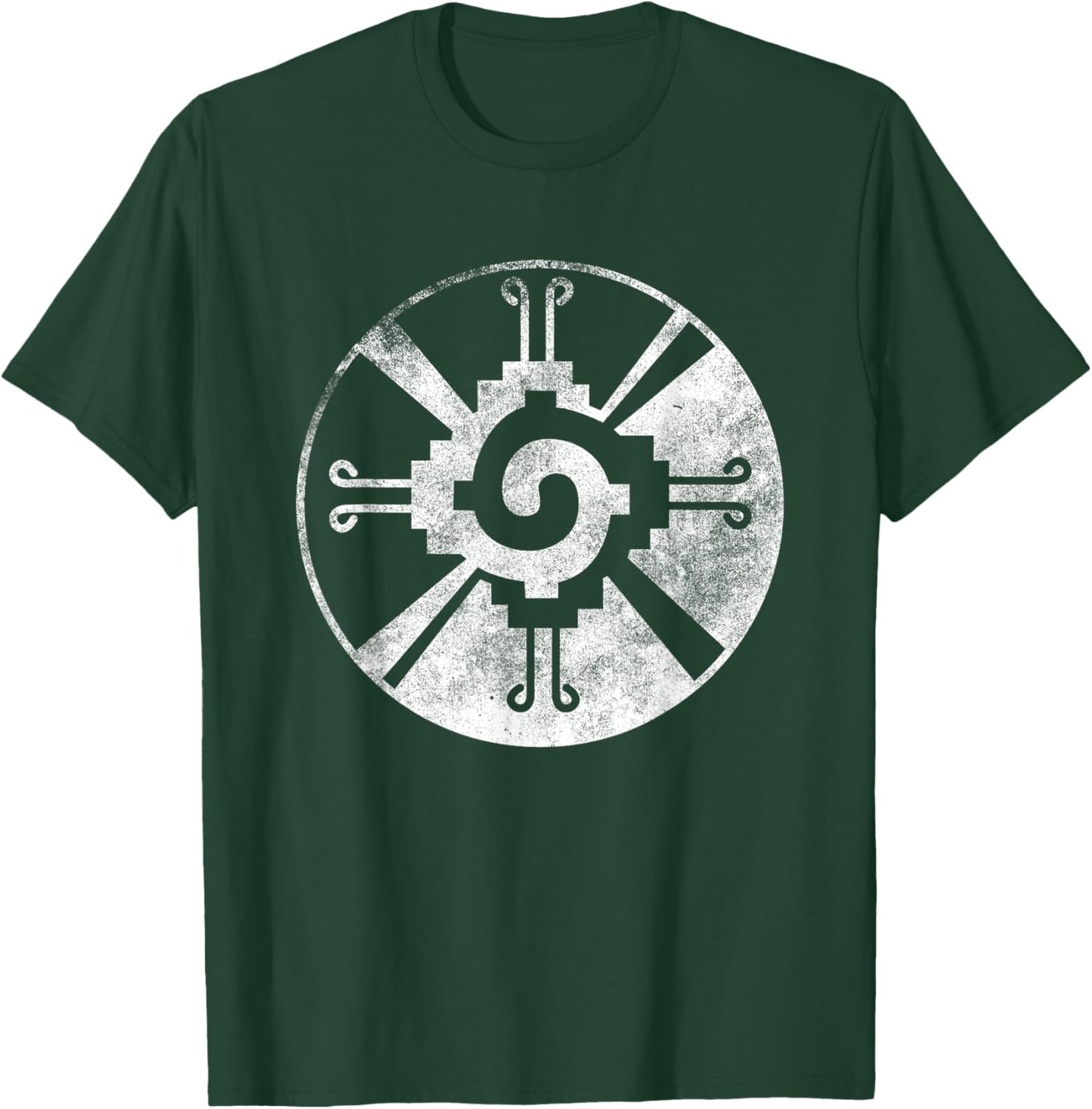 Hunab Ku Mayan God Symbol Civilization Distressed T Shirt T-Shirt - T-Shirt | Forest