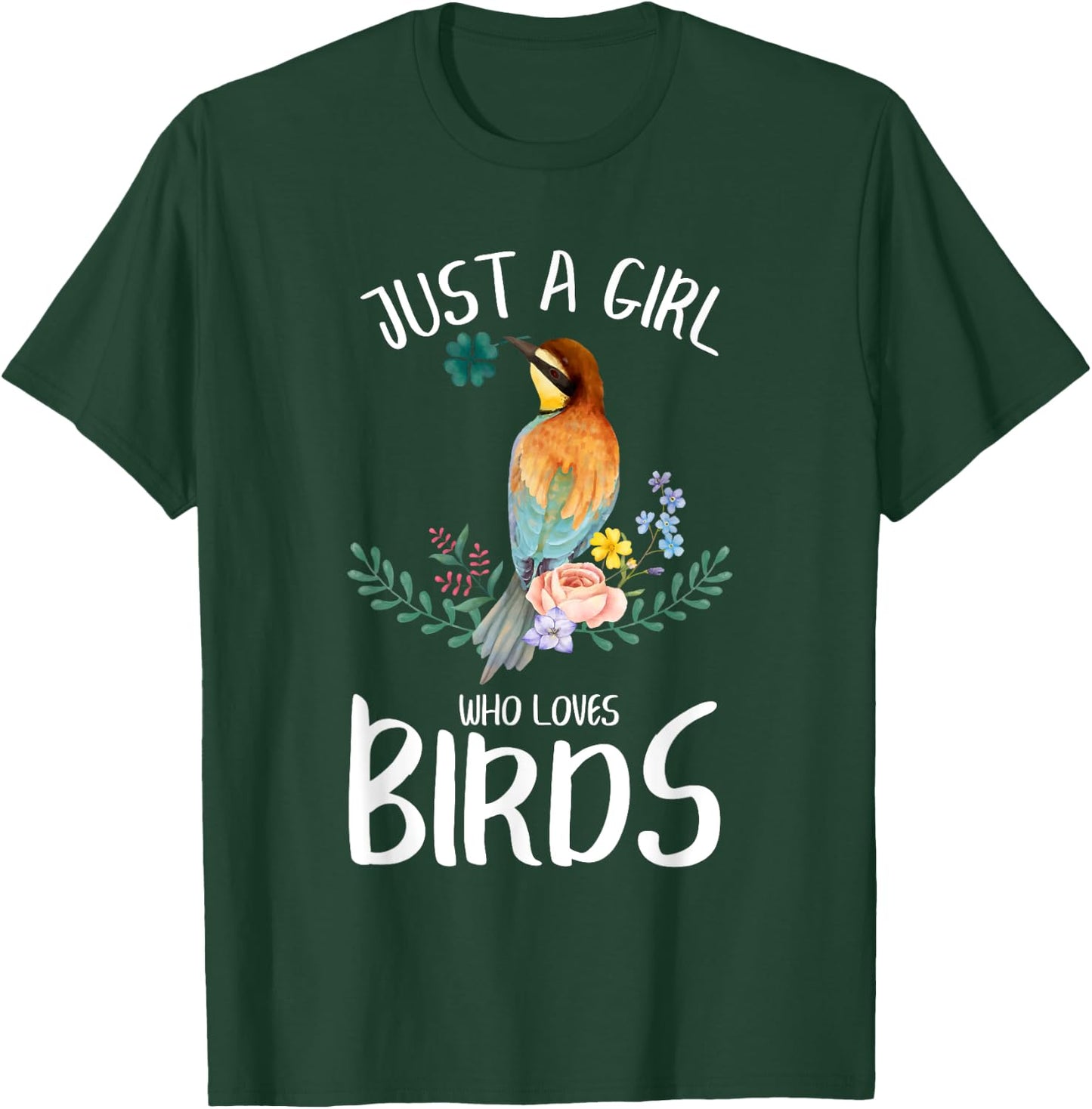 A Girl Who Loves Birds Birding Birdwatching Women T-Shirt - T-Shirt | Forest